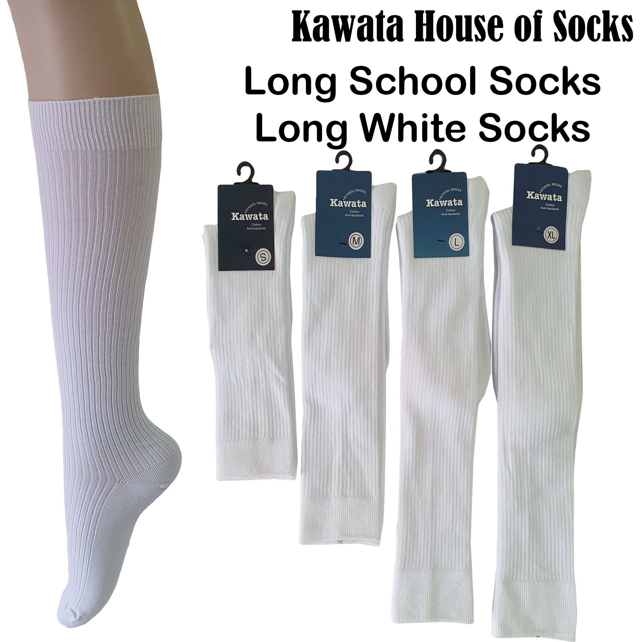 White mid clearance calf socks