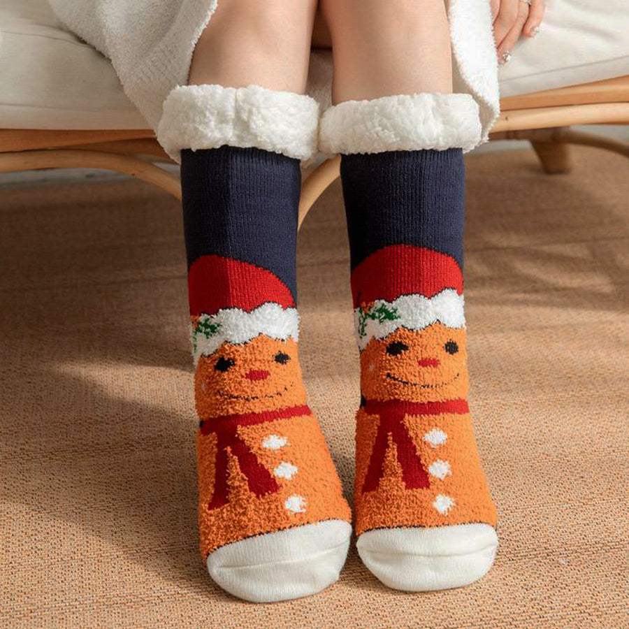 Christmas Thick Thermal Winter Sleeping Socks | Sherpa Lined Sock