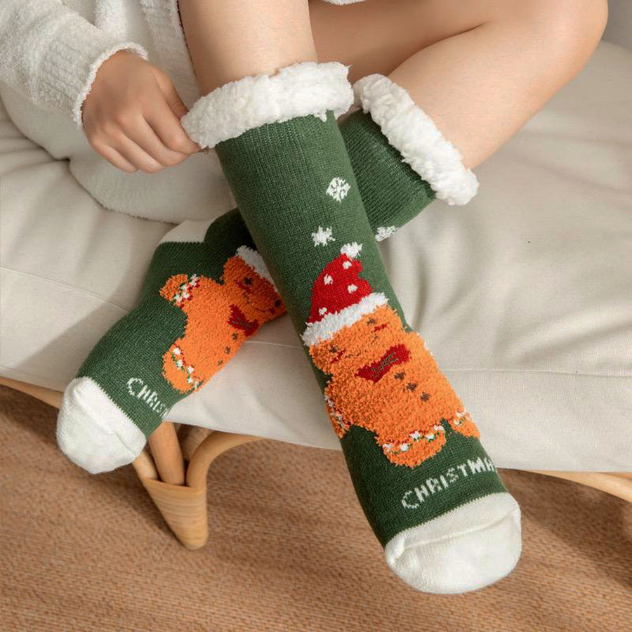 Christmas Thick Thermal Winter Sleeping Socks | Sherpa Lined Sock