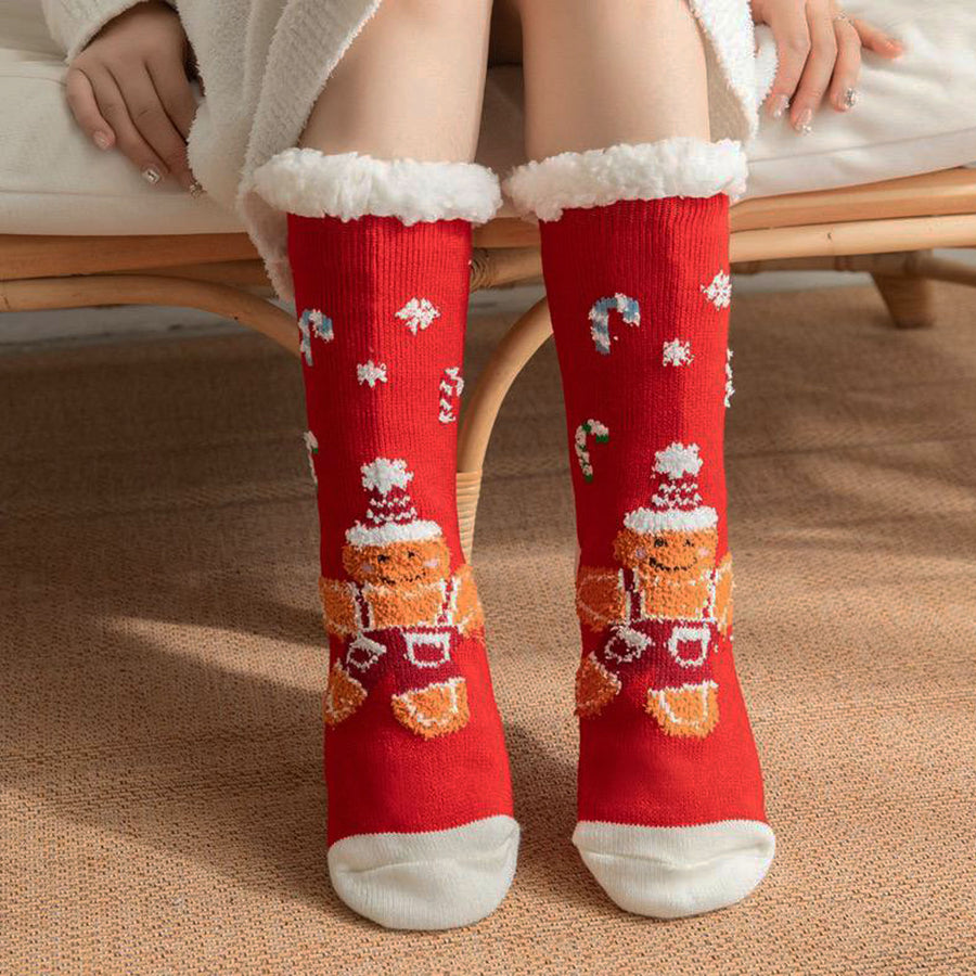 Christmas Thick Thermal Winter Sleeping Socks | Sherpa Lined Sock