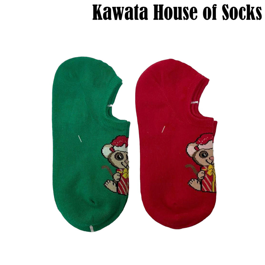 Low Cut Ankle Socks - Monkey Christmas Socks