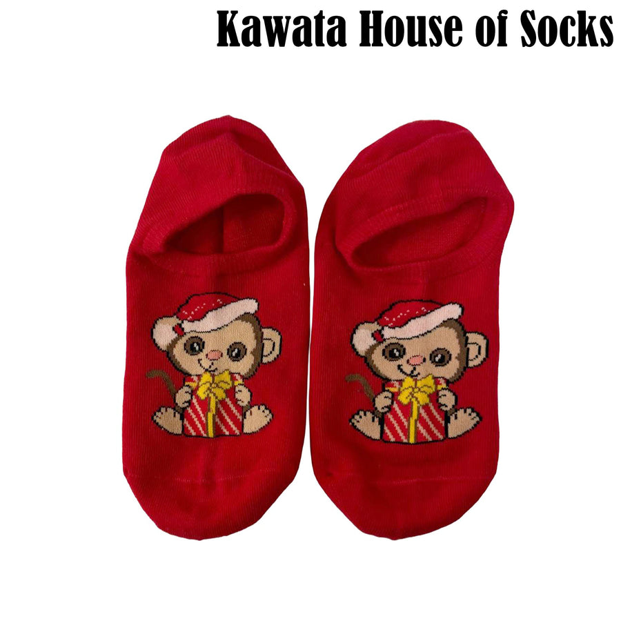 Low Cut Ankle Socks - Monkey Christmas Socks