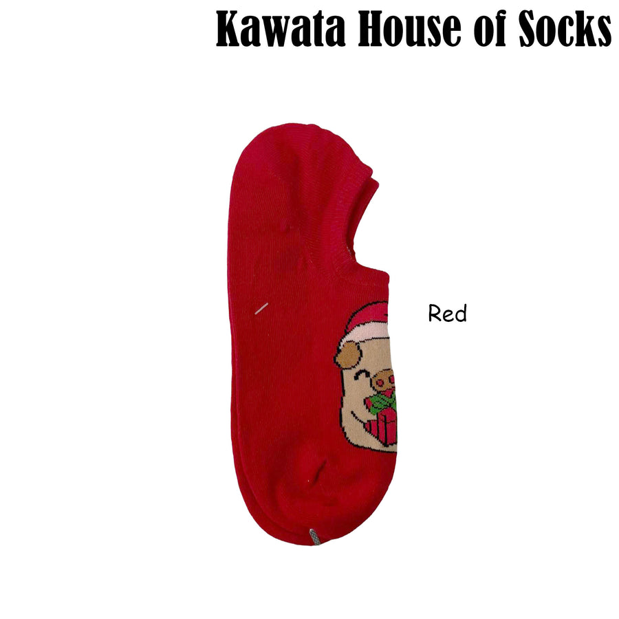 Low Cut Ankle Socks - Giraffe Christmas Socks