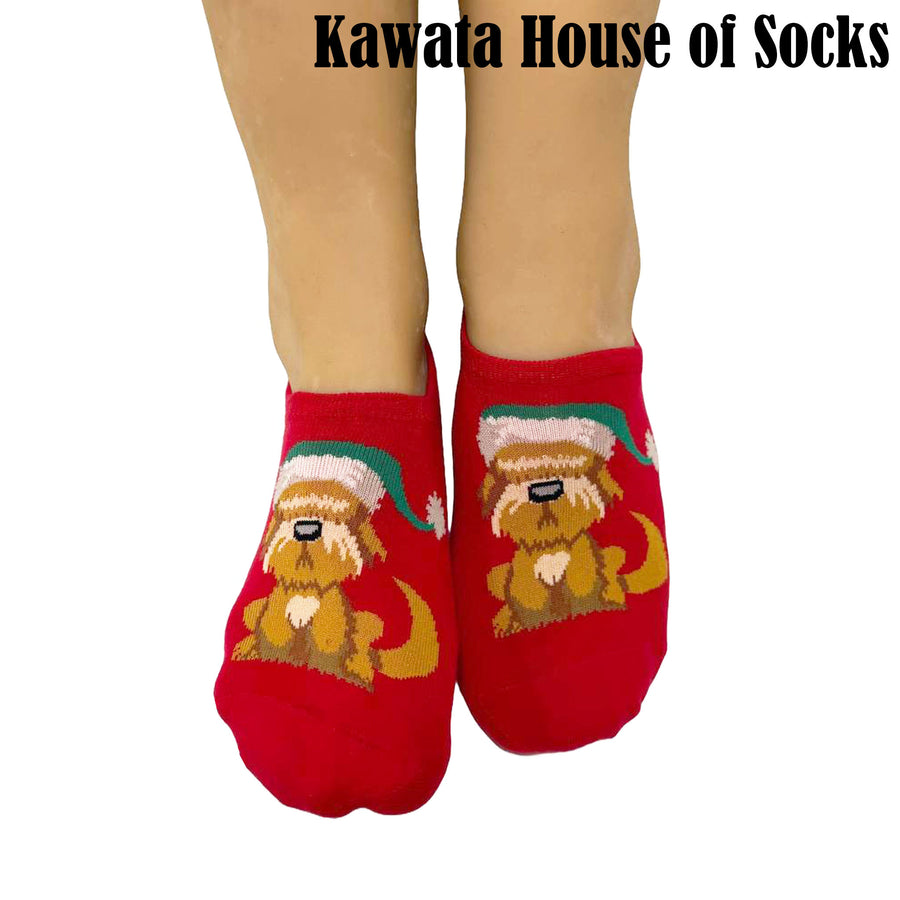 Low Cut Ankle Socks - Dog Christmas Socks