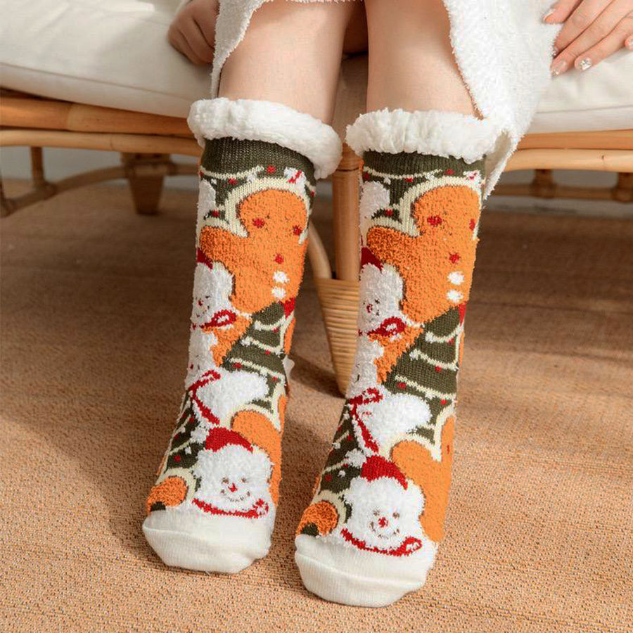 Christmas Thick Thermal Winter Sleeping Socks | Sherpa Lined Sock