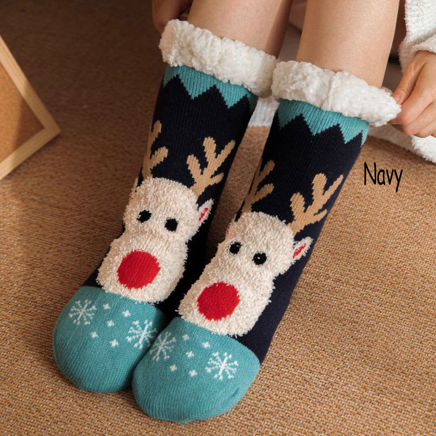 Christmas Thick Thermal Winter Sleeping Socks | Sherpa Lined Sock