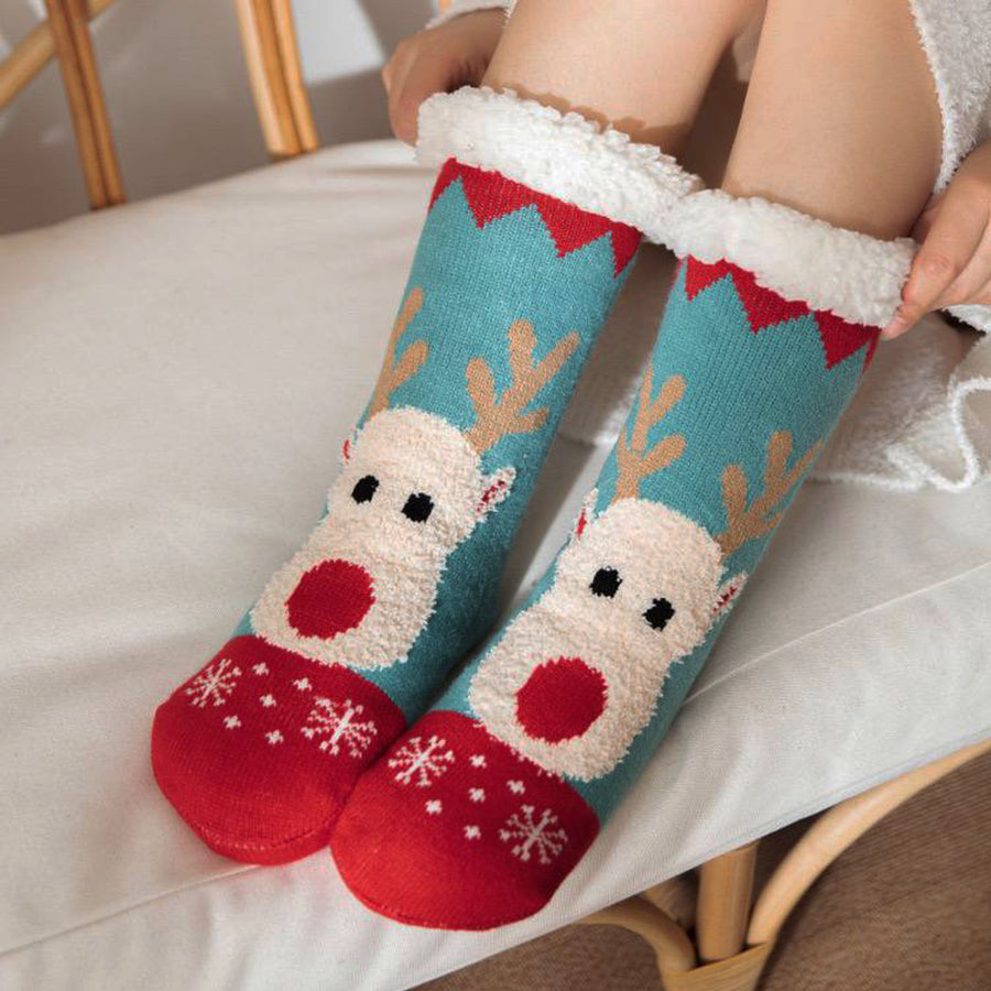 Christmas Thick Thermal Winter Sleeping Socks | Sherpa Lined Sock