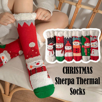 Christmas Thick Thermal Winter Sleeping Socks | Sherpa Lined Sock