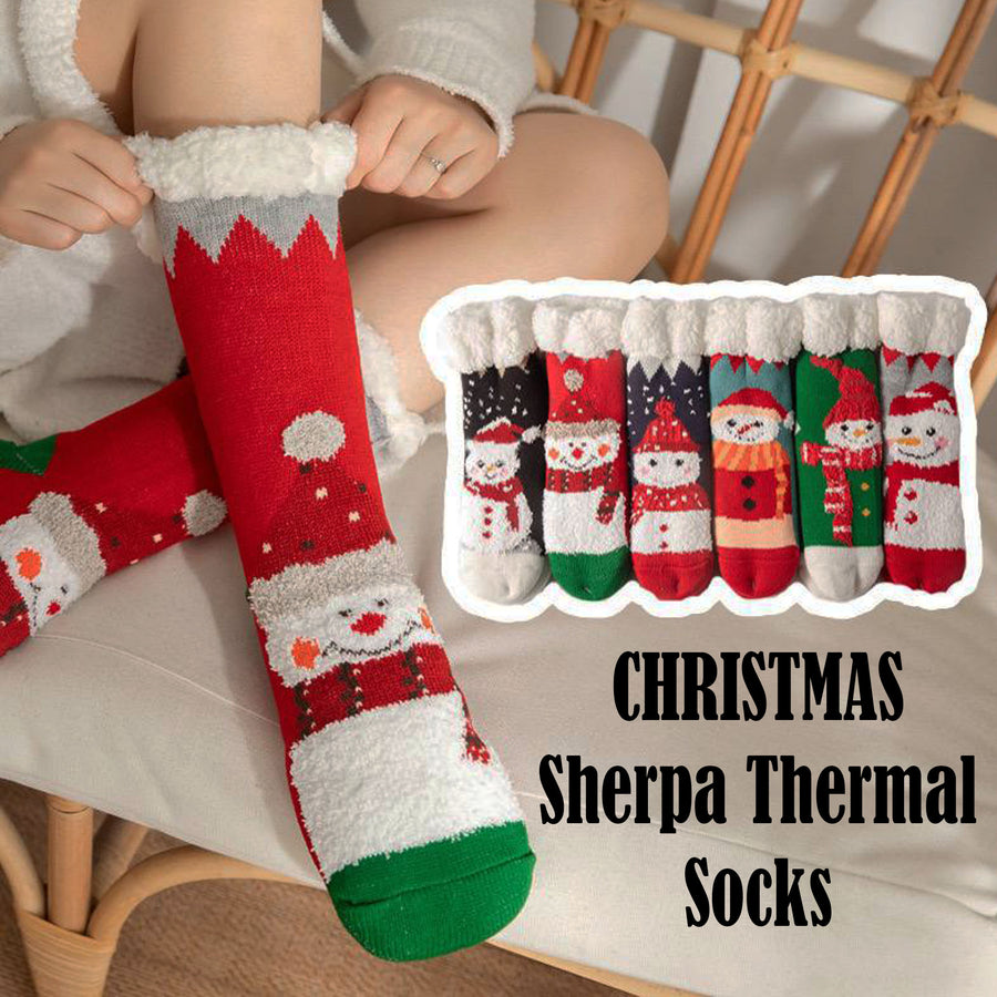 Christmas Thick Thermal Winter Sleeping Socks | Sherpa Lined Sock