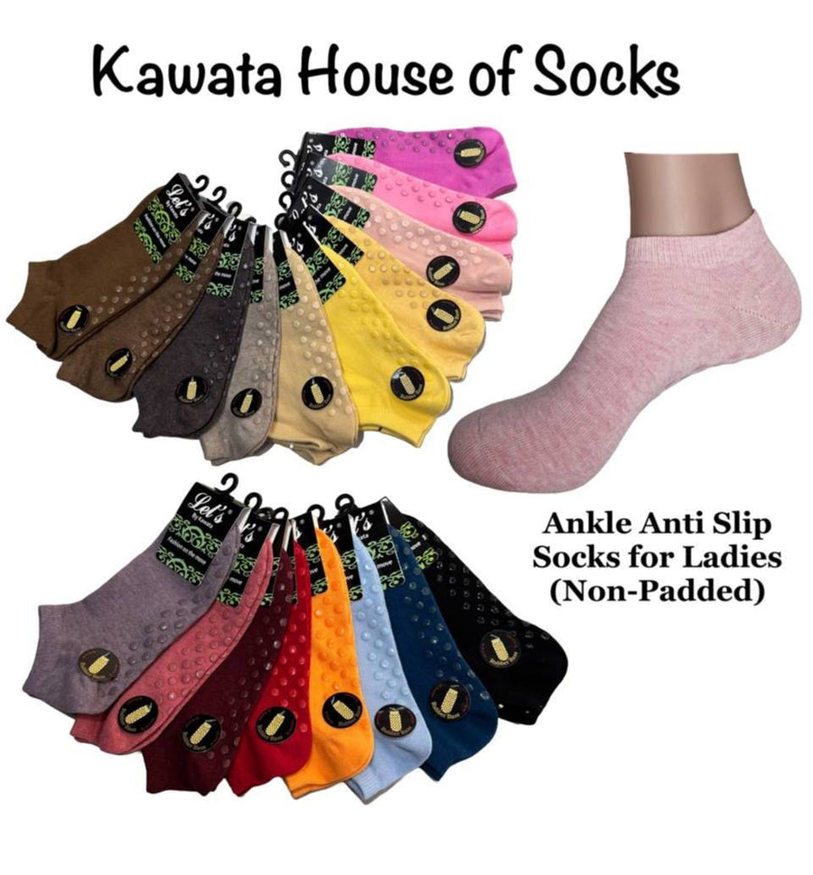 [Kawata] Anti-Slip Ankle Socks for Women (Non-Padded)