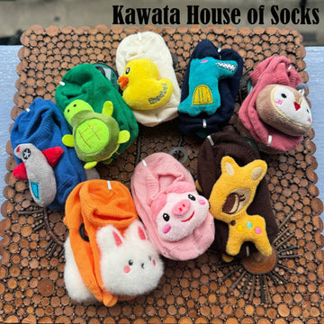 Kawata Cotton Toy Plush Baby Socks (4-15 months old)