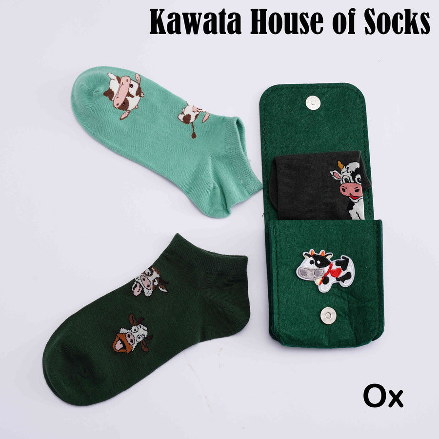 Chinese Zodiac 3 Pairs Ankle Socks with Pocket Compartment