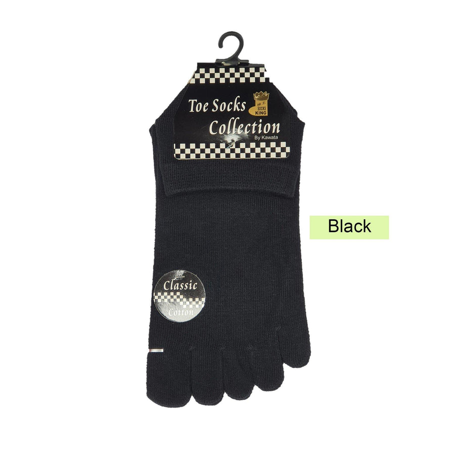 Ankle Five Toe Socks - Kawata House of Socks in Black Colour