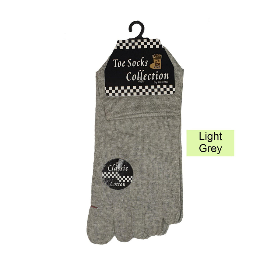 Ankle Five Toe Socks - Kawata House of Socks in Light Grey